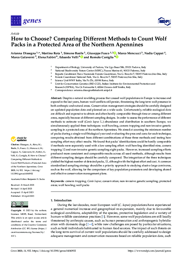 (PDF) How to Choose? Comparing Different Methods to Count Wolf Packs in ...