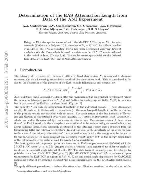 (PDF) Determination of the EAS Attenuation Length from Data of the ANI ...