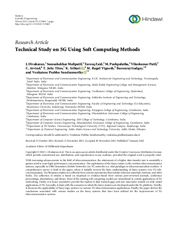 (PDF) Technical Study on 5G Using Soft Computing Methods