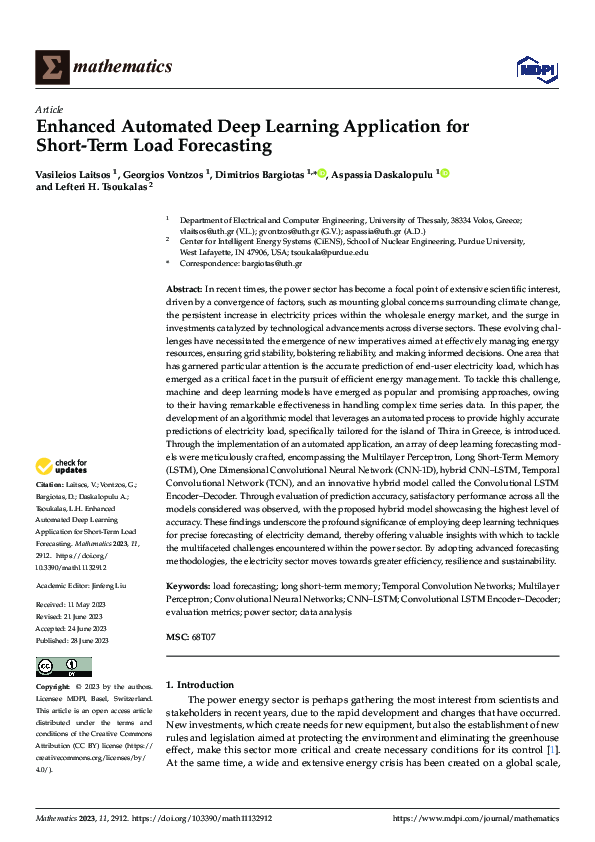 (PDF) Enhanced Automated Deep Learning Application for Short-Term Load ...