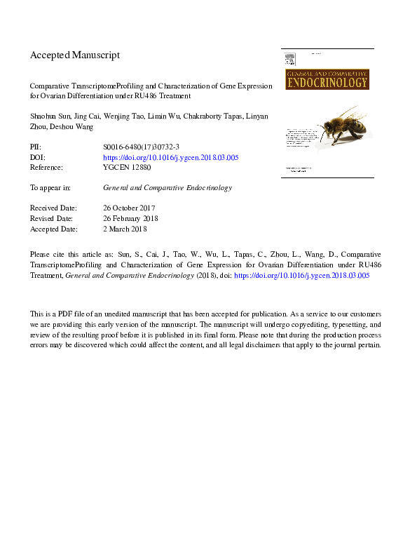 (PDF) Comparative transcriptome profiling and characterization of gene ...