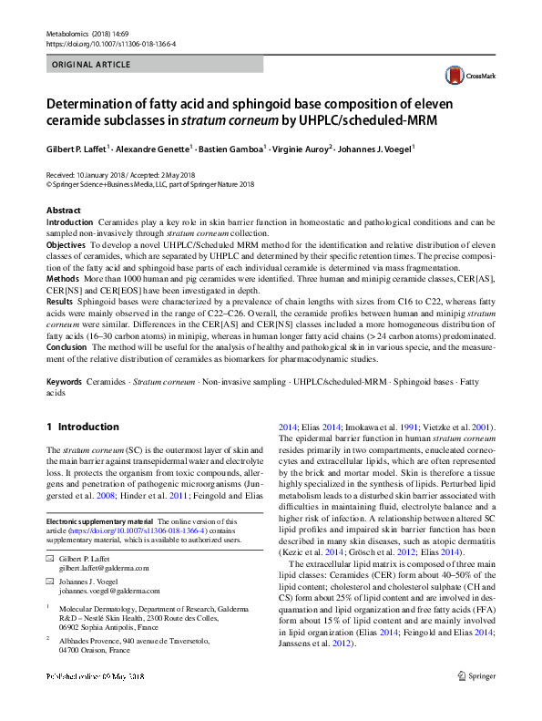 (PDF) Determination of fatty acid and sphingoid base composition of ...