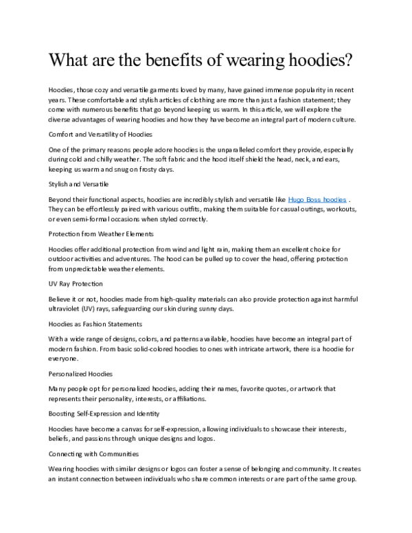 (DOC) What are the benefits of wearing hoodies Rogelioson Roldan