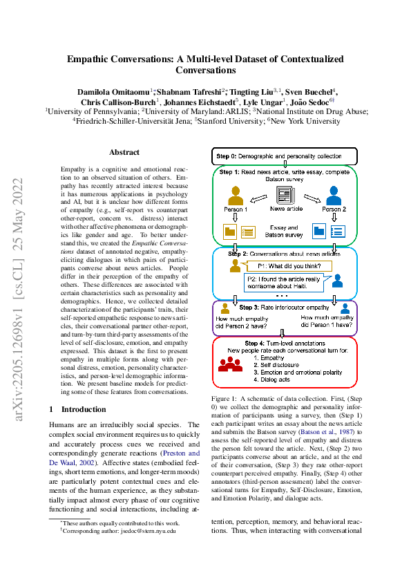 (PDF) Empathic Conversations: A Multi-level Dataset of Contextualized ...