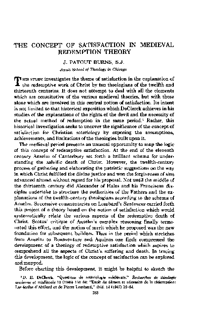 (PDF) The Concept of Satisfaction in Medieval Redemption Theory