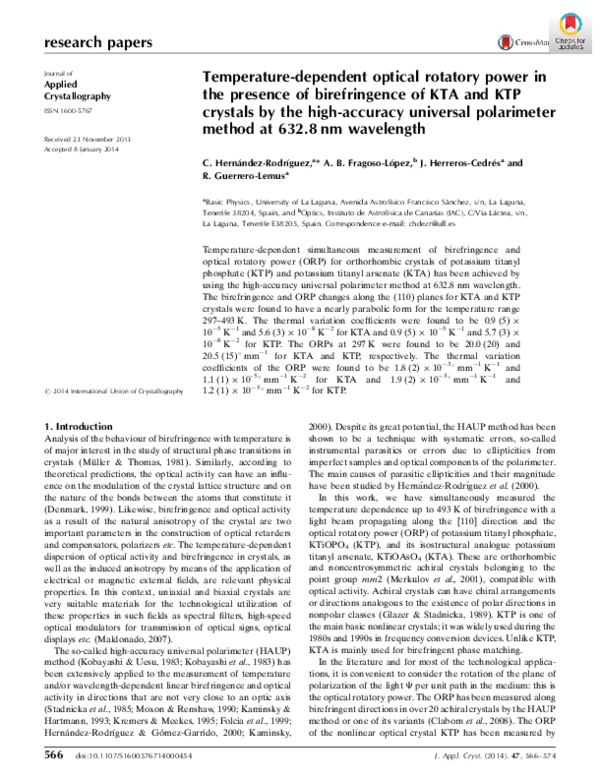 (PDF) Temperature-dependent optical rotatory power in the presence of ...
