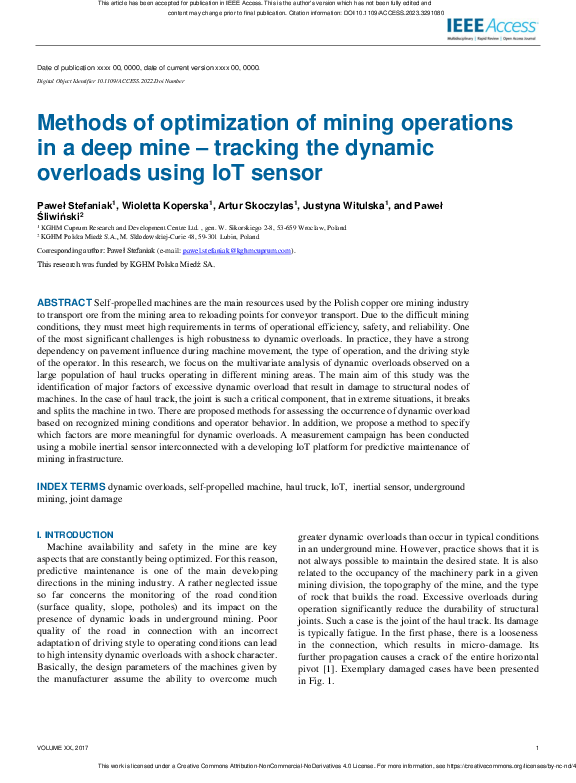(PDF) Methods of optimization of mining operations in a deep mine ...