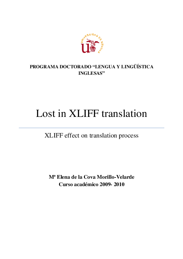 (PDF) Lost in XLIFF translation: XLIFF effect on translation process