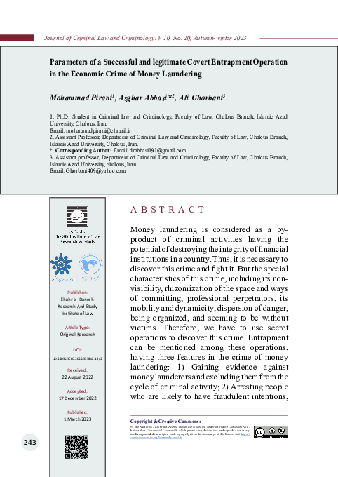 (PDF) Parameters of a Successful and legitimate Covert Entrapment ...