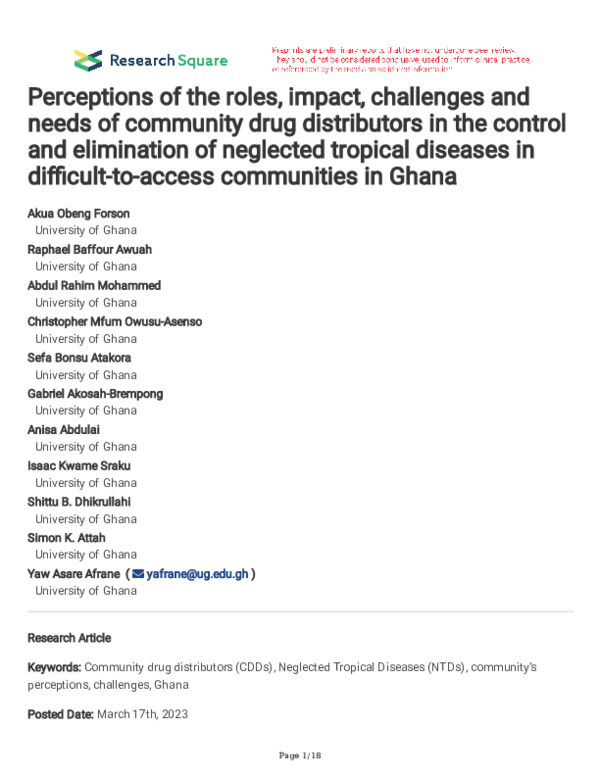 (PDF) Perceptions of the roles, impact, challenges and needs of ...