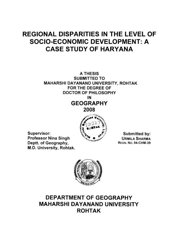 (PDF) Regional disparities in the level of socio economic development a ...