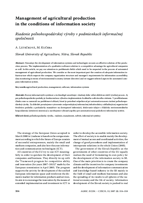 (PDF) Management of agricultural production in the conditions of ...