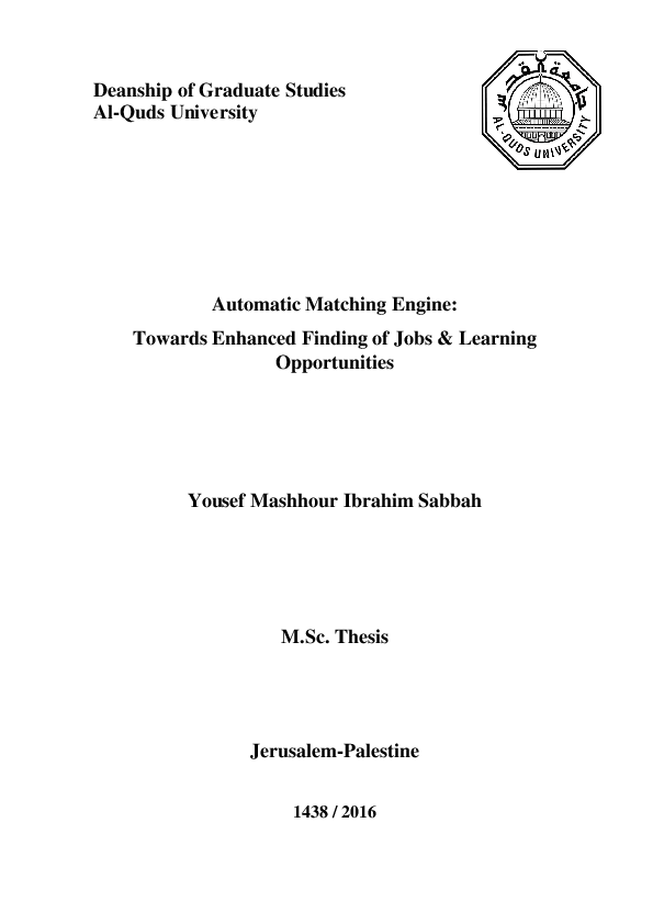 (PDF) Automatic Matching Engine: Towards Enhanced Finding of Jobs ...
