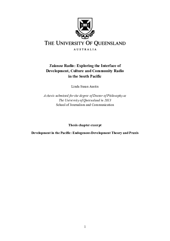 (PDF) Thesis draft chapter.Development in the Pacific: Endogenous ...