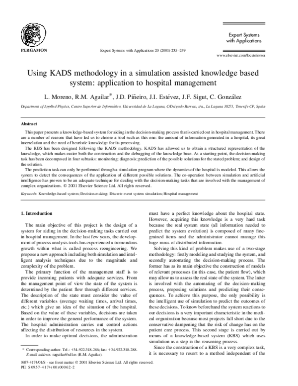 (PDF) Using KADS methodology in a simulation assisted knowledge based ...