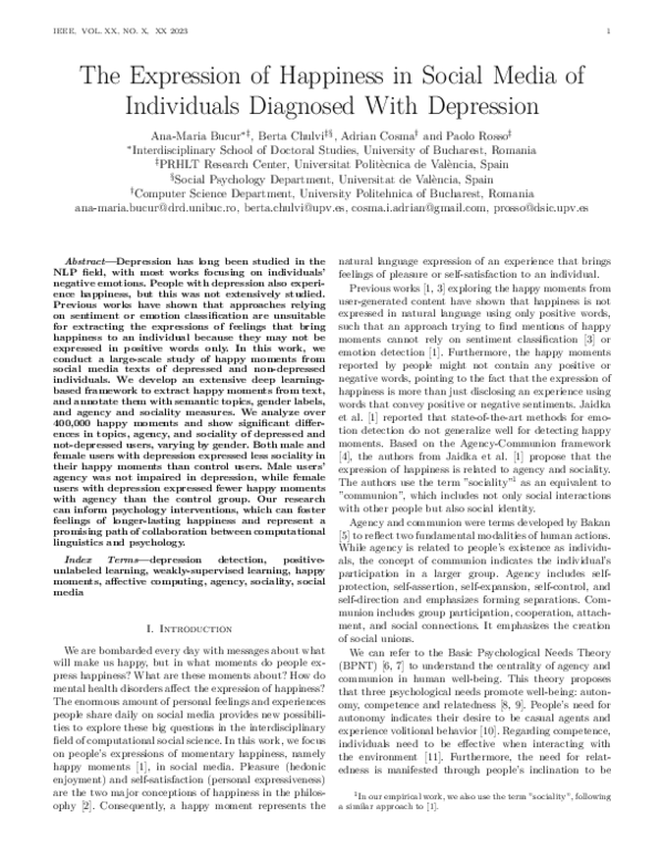 (PDF) The Expression of Happiness in Social Media of Individuals ...