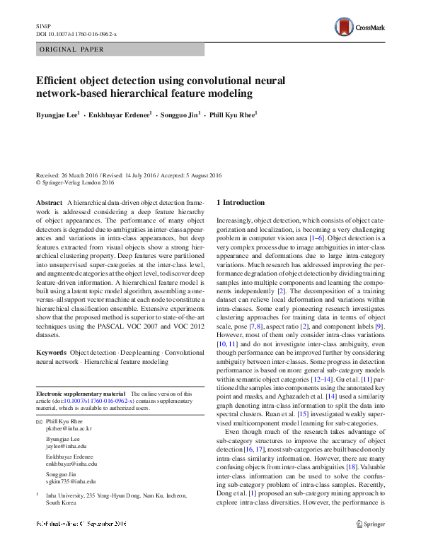 (PDF) Efficient object detection using convolutional neural network ...