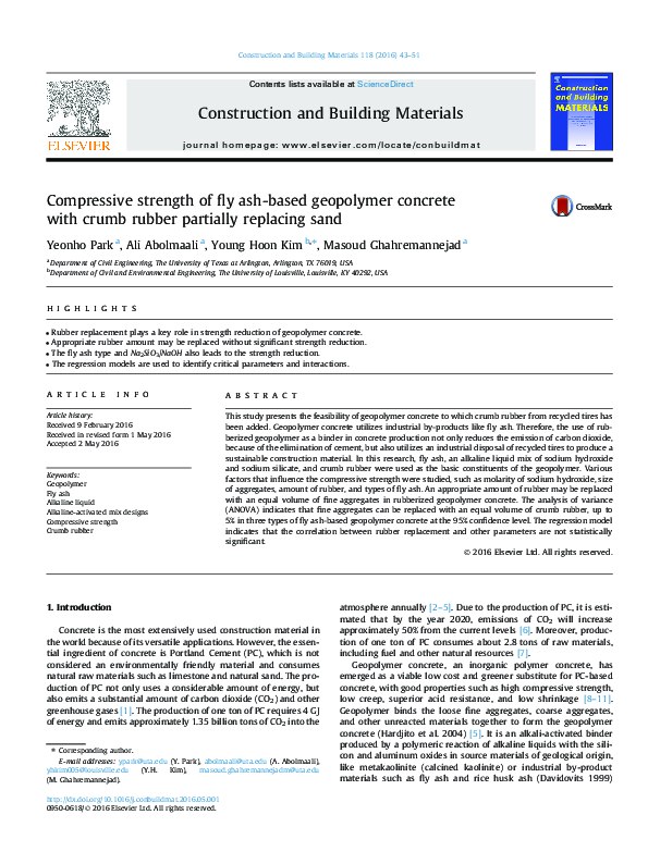 (PDF) Compressive strength of fly-ash-based geopolymer concrete at ...