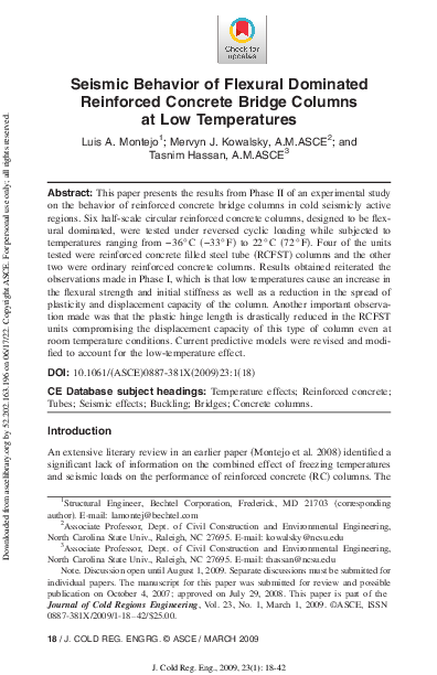 (PDF) Seismic Behavior of Flexural Dominated Reinforced Concrete Bridge ...