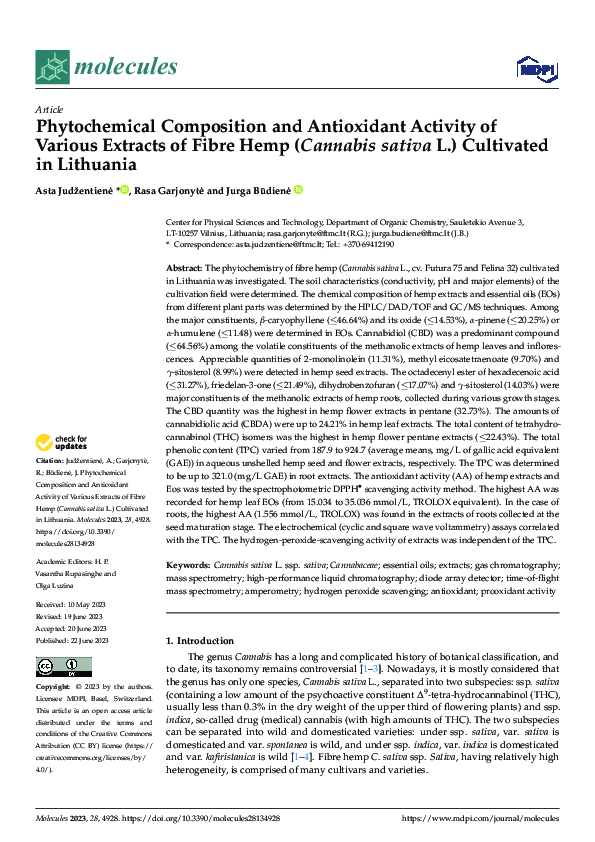 (PDF) Phytochemical Composition and Antioxidant Activity of Various ...