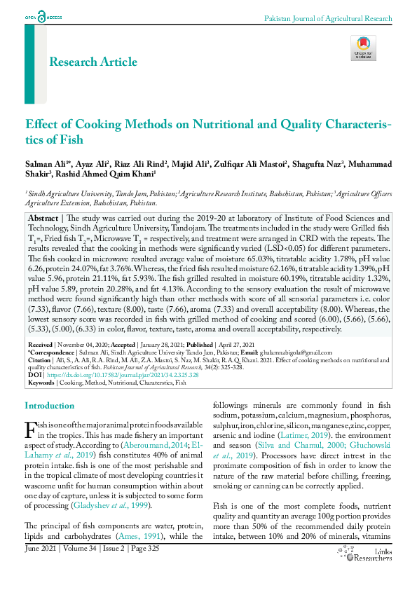 (PDF) Effect of Cooking Methods on Nutritional and Quality ...
