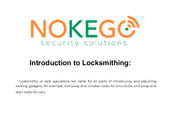 (PDF) Introduction to Locksmithing