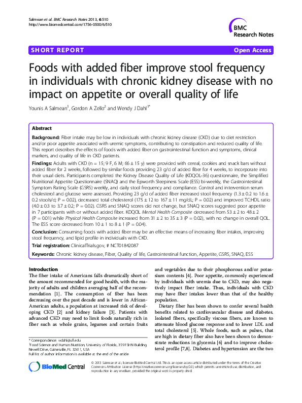 (PDF) Foods with added fiber improve stool frequency in individuals ...