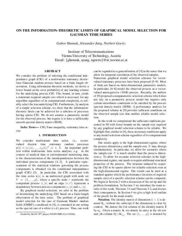 (PDF) On the information-theoretic limits of graphical model selection ...