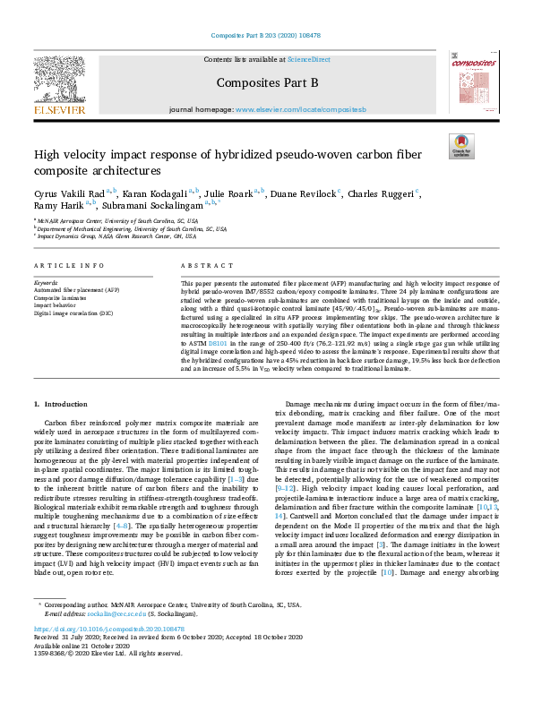 (PDF) High velocity impact response of hybridized pseudo-woven carbon ...