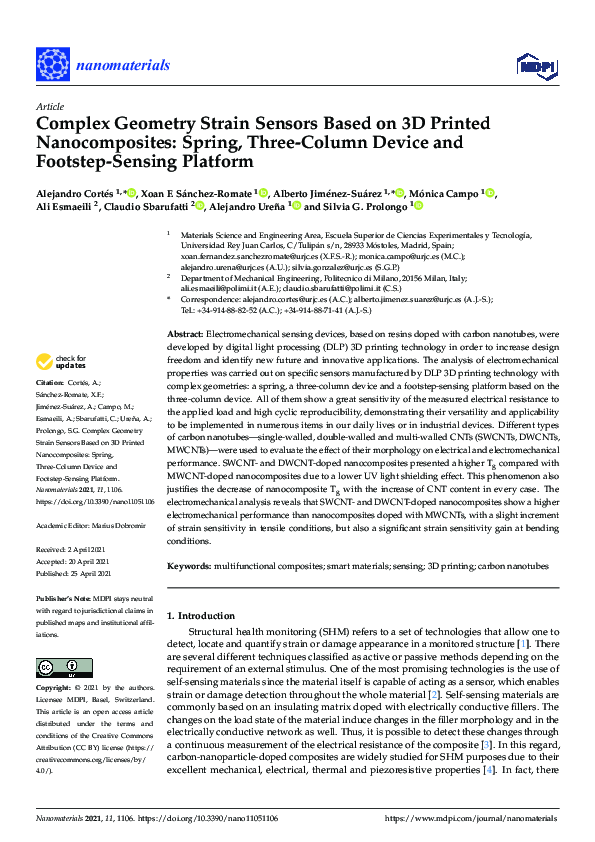 (PDF) Complex Geometry Strain Sensors Based on 3D Printed ...