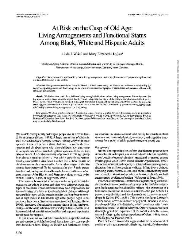 (PDF) At Risk on the Cusp of Old Age: Living Arrangements and ...