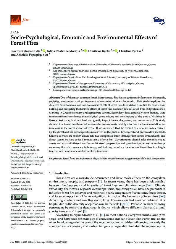 (PDF) Socio-Psychological, Economic and Environmental Effects of Forest ...