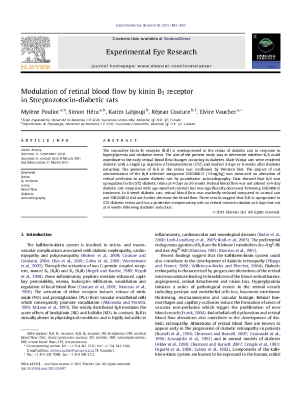 (PDF) Modulation of retinal blood flow by kinin B1 receptor in ...