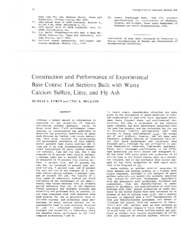 (PDF) Construction and Performance of Experimental Base Course Test ...