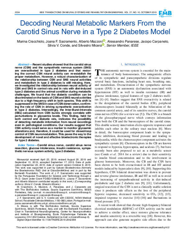 (PDF) Decoding Neural Metabolic Markers From the Carotid Sinus Nerve in ...