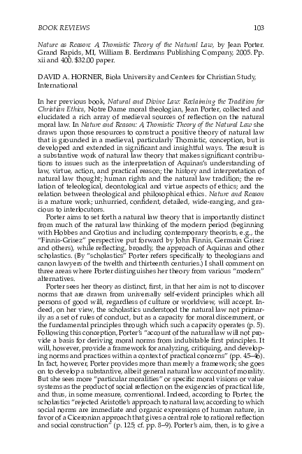 (PDF) Jean Porter: Nature as Reason