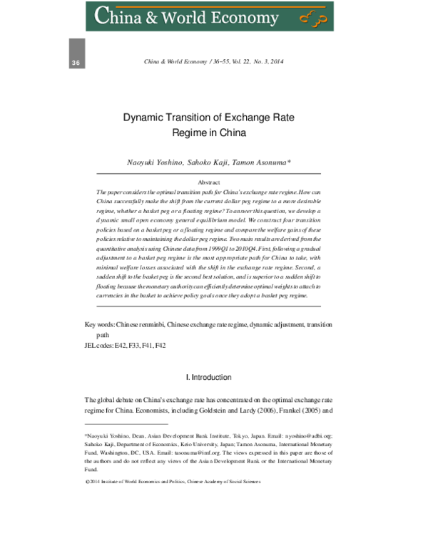 (PDF) Dynamic Transition of Exchange Rate Regime in China
