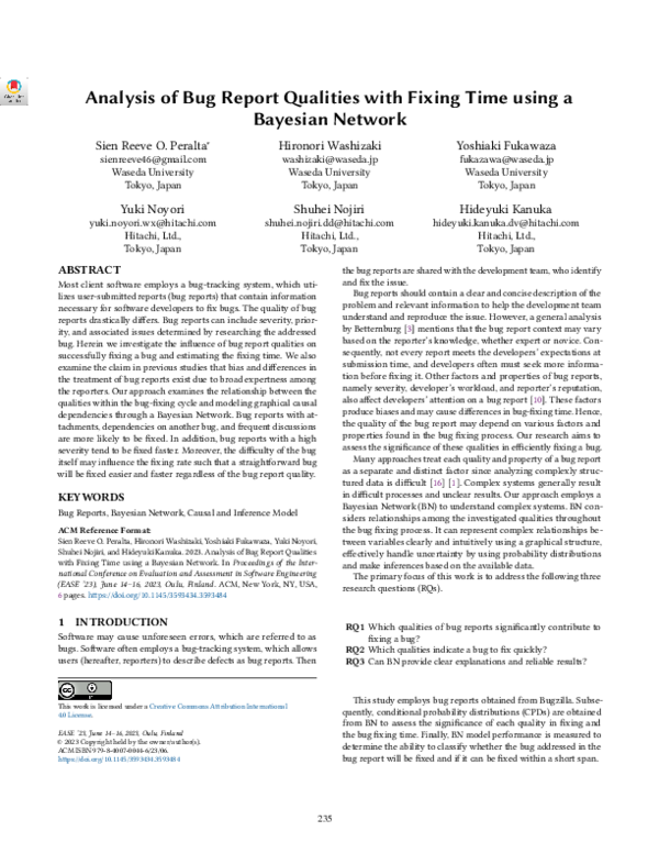 (PDF) Analysis of Bug Report Qualities with Fixing Time using a ...