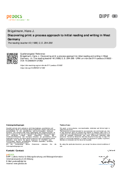(PDF) Discovering Print: A Process Approach to Initial Reading and ...