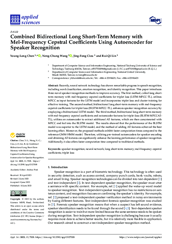 (PDF) Combined Bidirectional Long Short-Term Memory with Mel-Frequency ...