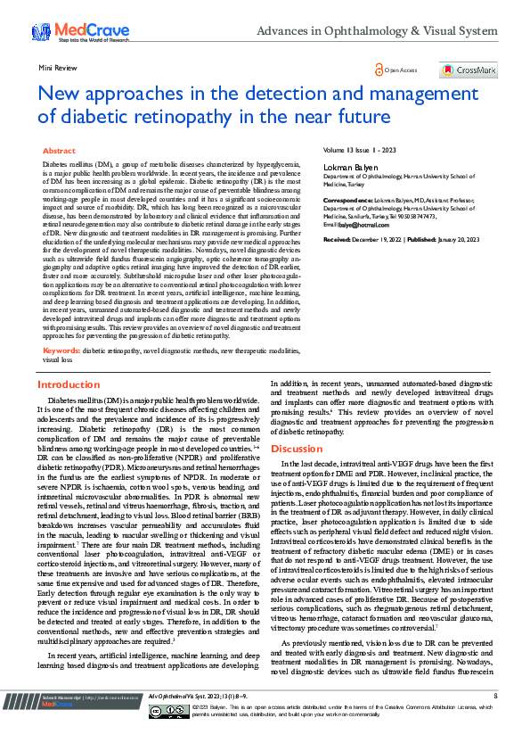 (PDF) New approaches in the detection and management of diabetic ...