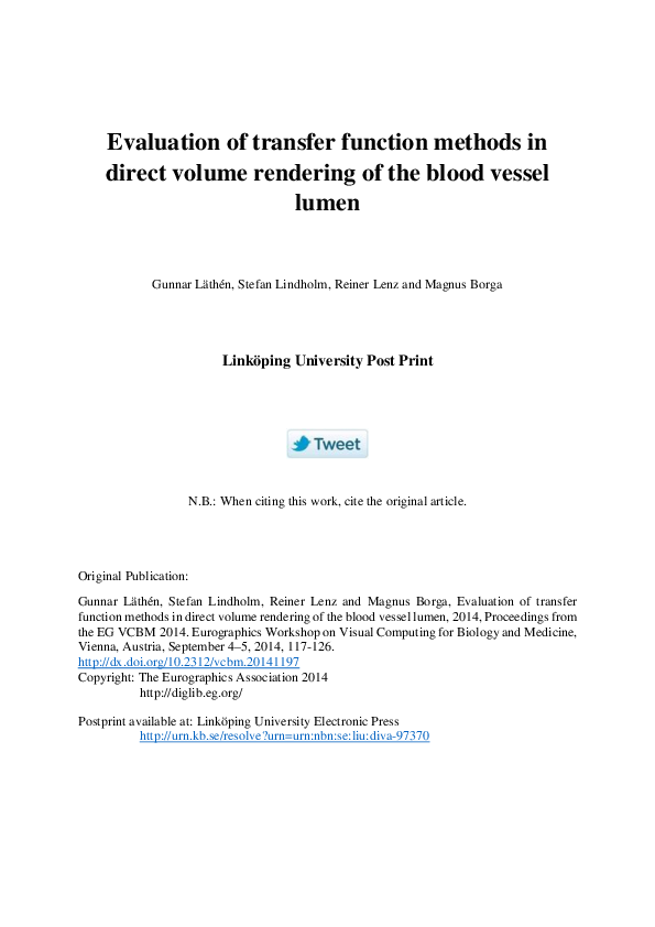 (PDF) Evaluation of transfer function methods in direct volume ...