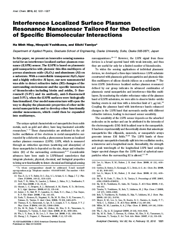 (PDF) An Interference Localized Surface Plasmon Resonance Biosensor ...