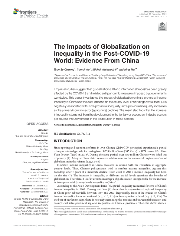 (PDF) The Impacts of Globalization on Inequality in the Post-COVID-19 ...