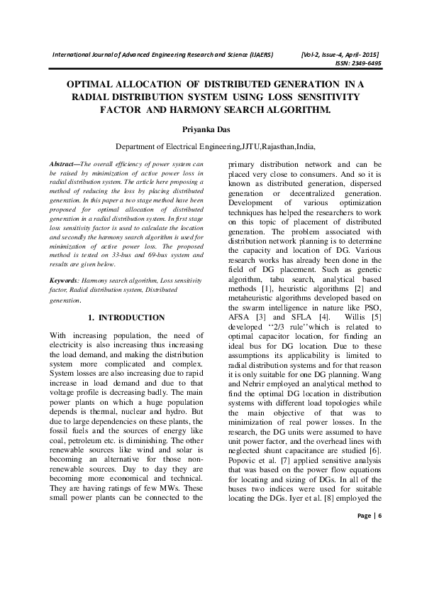 (PDF) Optimal Allocation of Distributed Generation Units and Fast ...