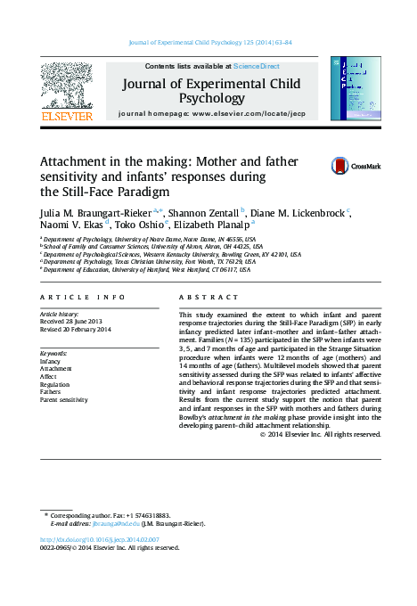 (PDF) Attachment in the making: Mother and father sensitivity and ...