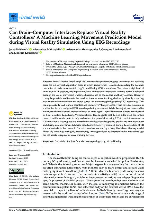 (PDF) Can Brain–Computer Interfaces Replace Virtual Reality Controllers ...