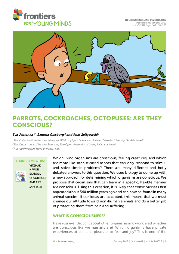 (PDF) Parrots, Cockroaches, Octopuses: Are They Conscious?