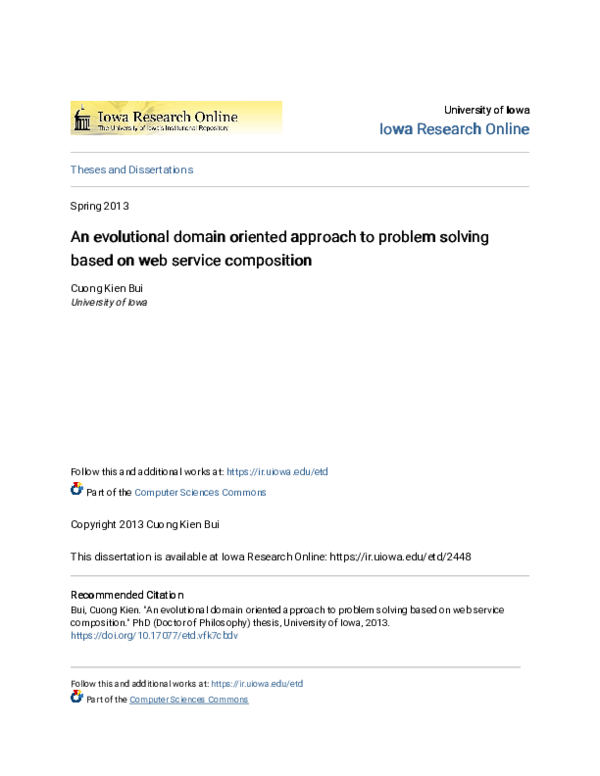 (PDF) An evolutional domain oriented approach to problem solving based ...