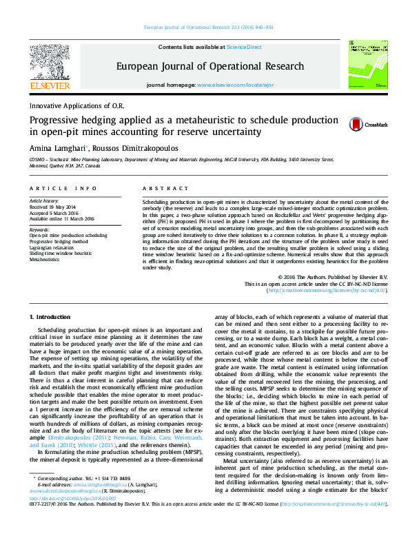 (PDF) Progressive hedging applied as a metaheuristic to schedule ...